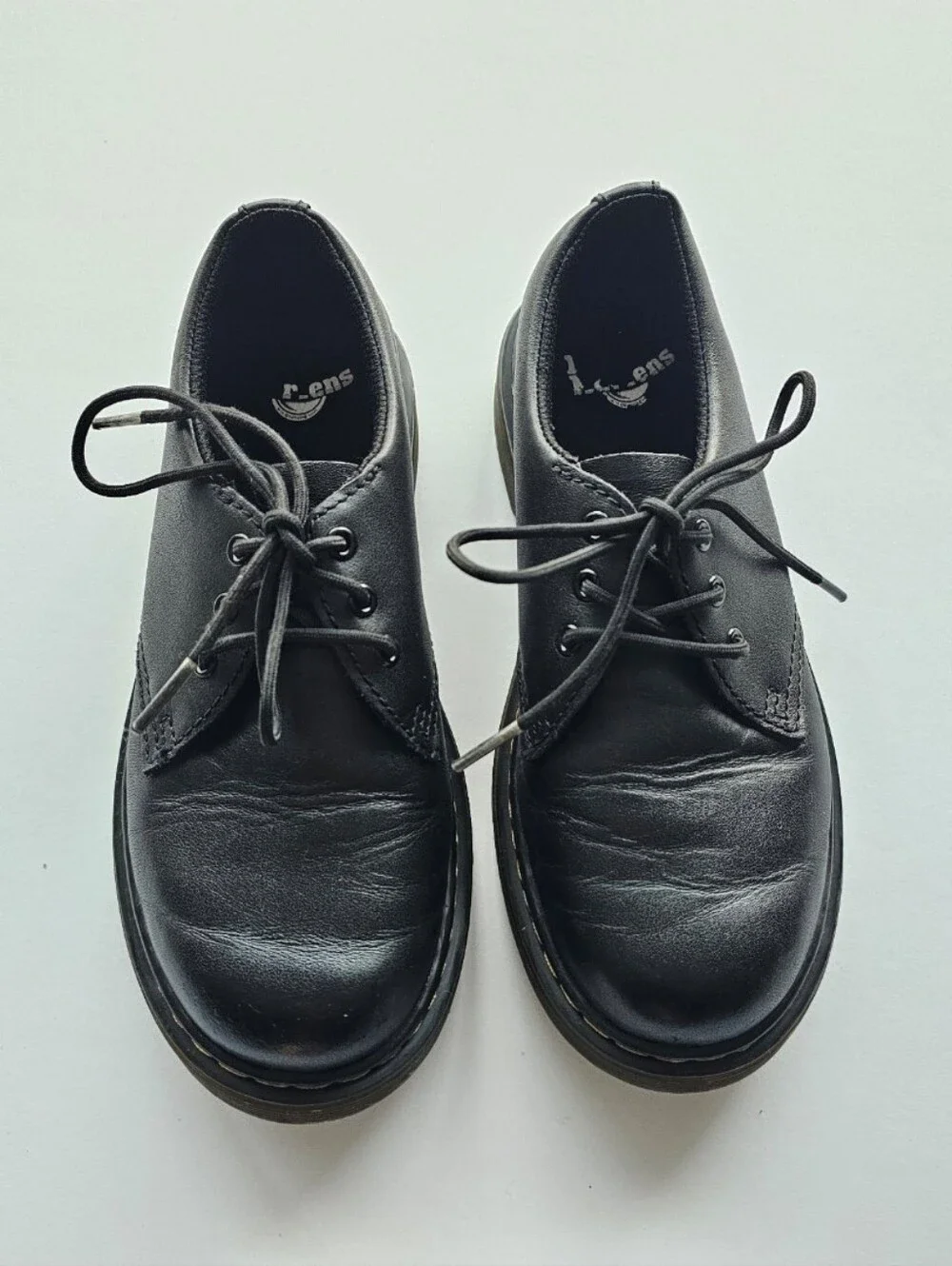 Doc Martens Dr. Martens Black Leather School Shoes - 3 US Youth Oxford Laceups